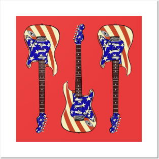 Triple USA Stratocaster Posters and Art